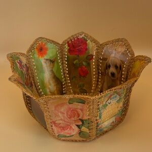 Vintage Hand Mass Card Decorative Basket